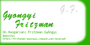 gyongyi fritzman business card
